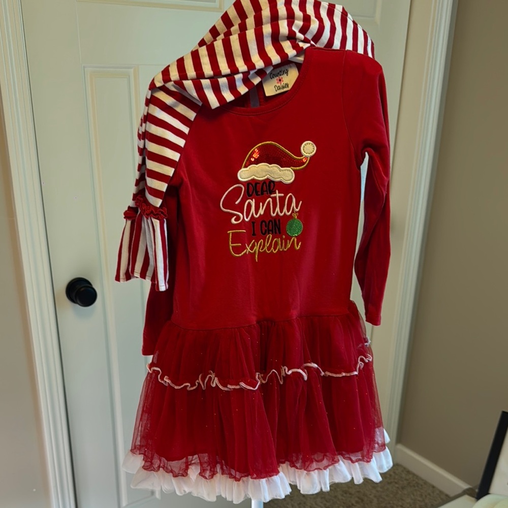 Red Christmas Kids Costume Dress